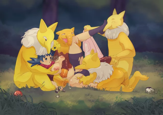 (My Artwork) (Pokemon) Kris and Hypno Horde Battle (My Artwork) (Pokemon) Kris and Hypno Horde Battle