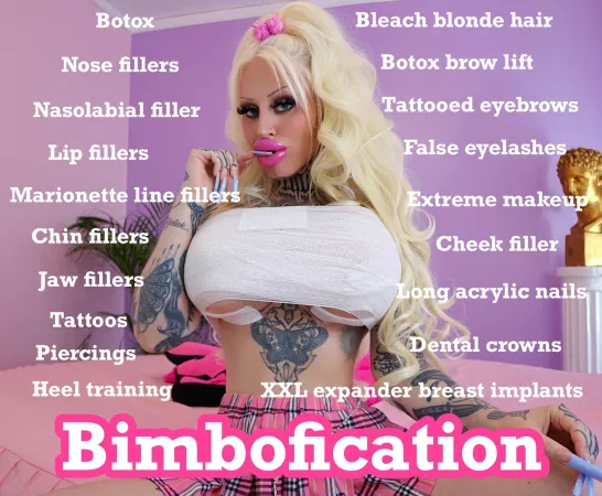 My Bimbofication so far - so much more to come π brand new 1350cc expander breast implants!