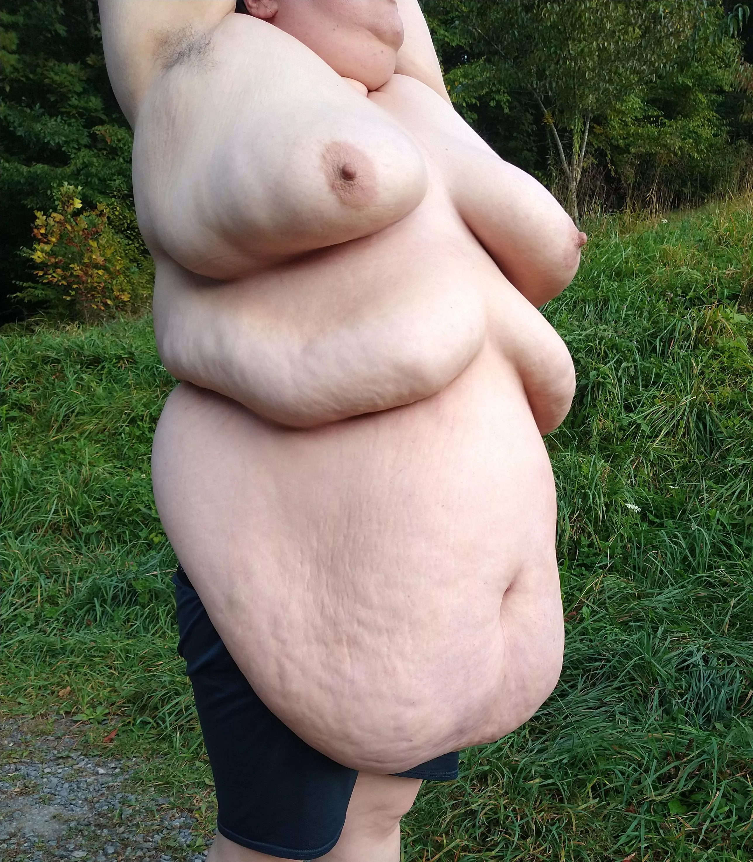 My body in all it's glory. Prominent belly hang. My body in all it's glory. Prominent belly hang.