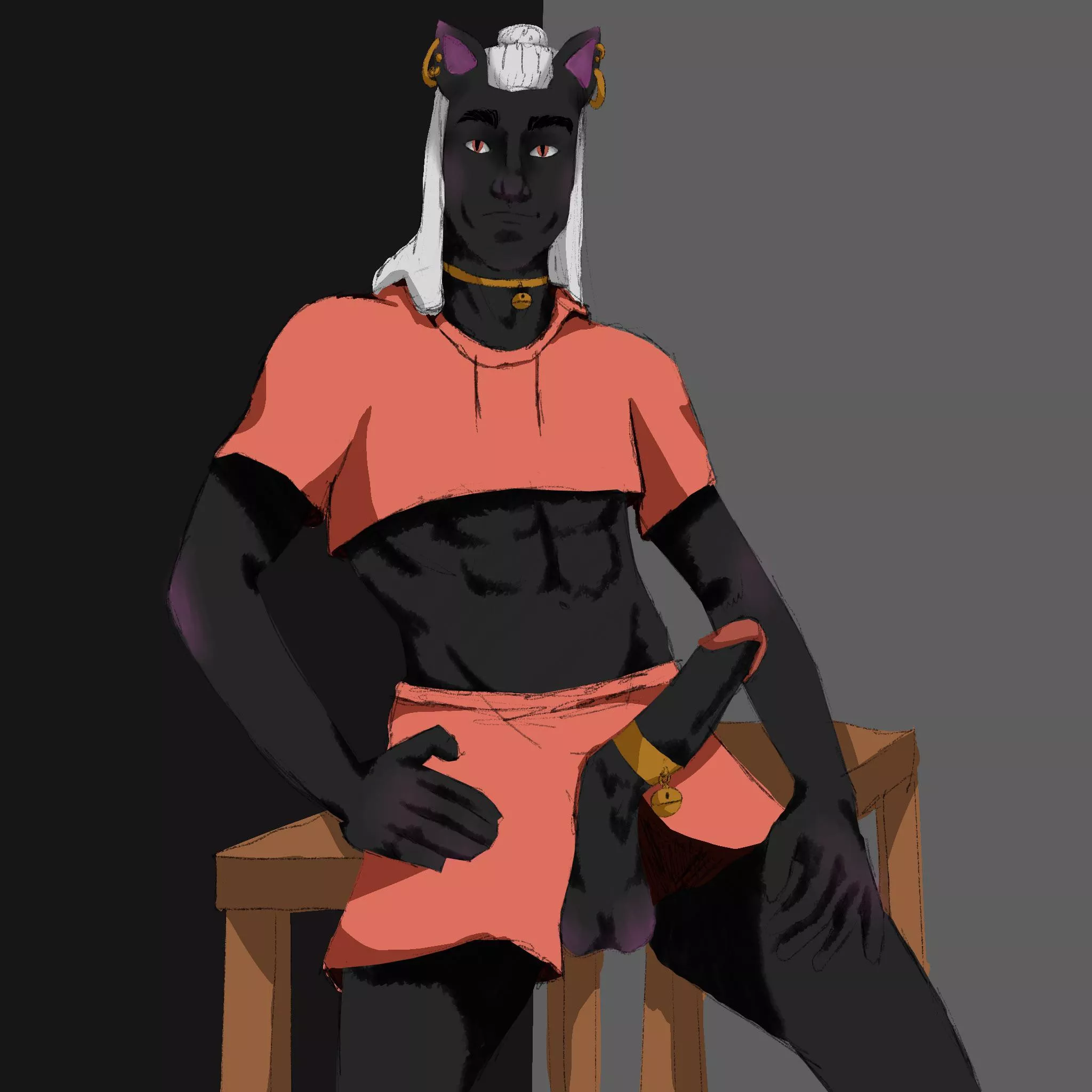 My cat man OC, he’s hoping to find some loving 😏