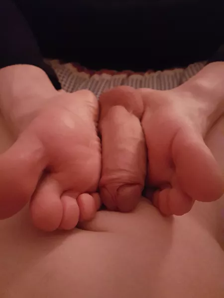 My cock in-between my friends feet My cock in-between my friends feet
