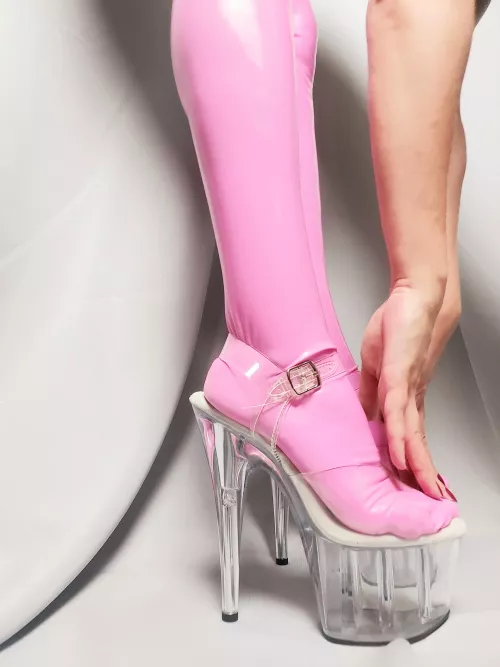 My cute rubber feet in high sheer heels My cute rubber feet in high sheer heels