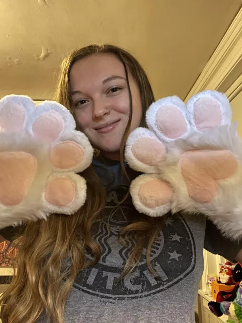 My first fursuit paws arrived yesterday. The head & tail should be coming this weekend :) Paws by FurFunAndMore on Etsy!