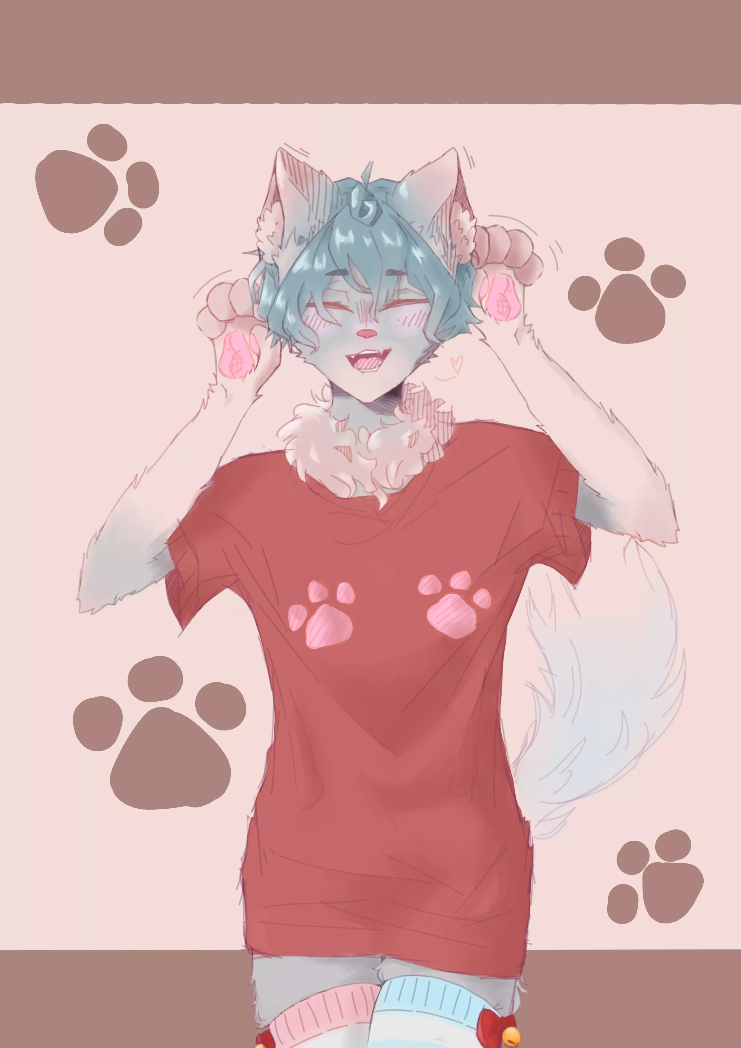 My first post here and I decided to show you all my fursona! I adore him (OC)