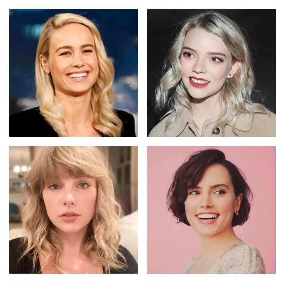 My four favourite girls; Brie Larson, Anya Taylor-Joy, Taylor Swift and Daisy Ridley My four favourite girls; Brie Larson, Anya Taylor-Joy, Taylor Swift and Daisy Ridley