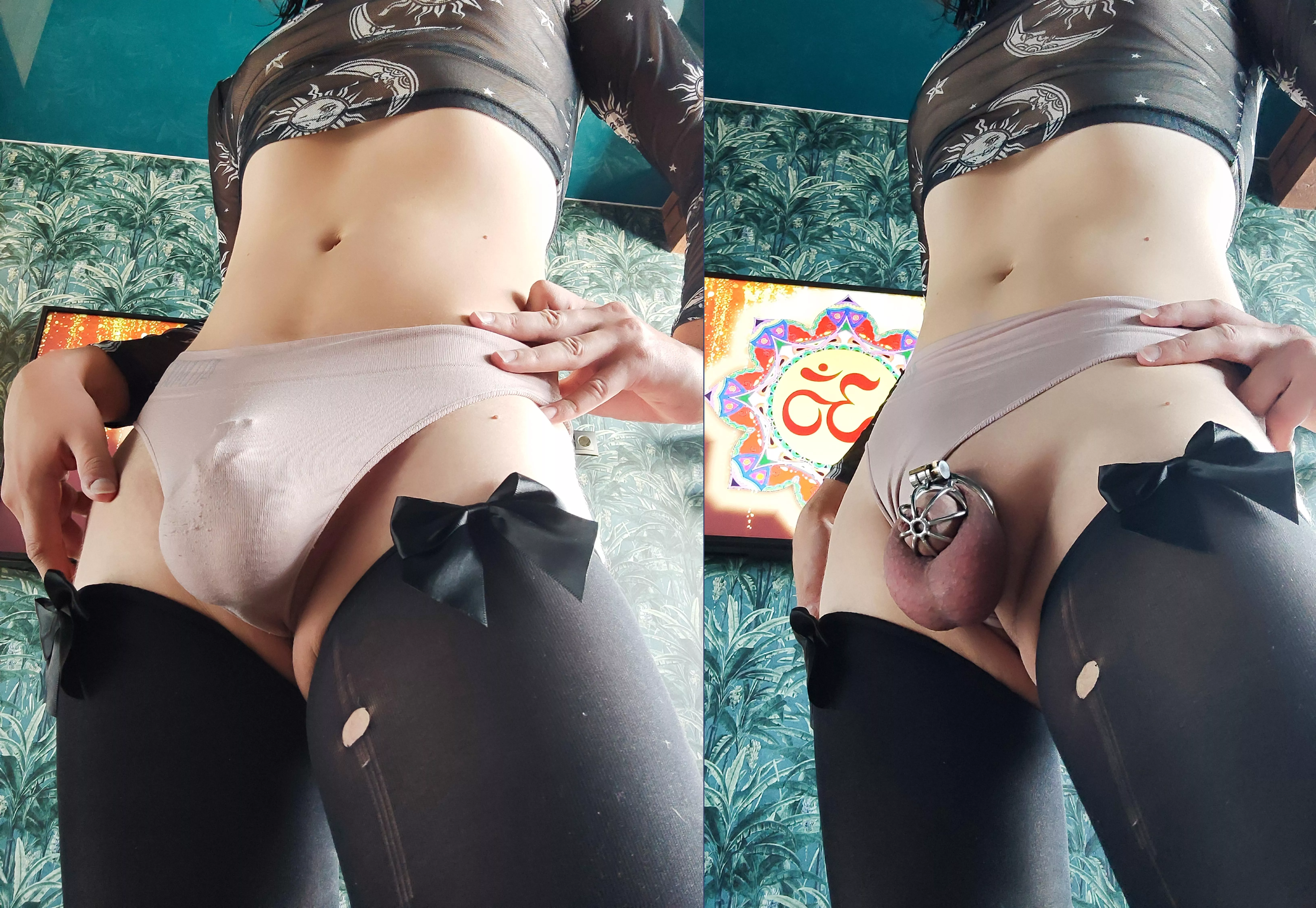 My girly locked cock looks cute under any female thongπ₯°π My girly locked cock looks cute under any female thongπ₯°π