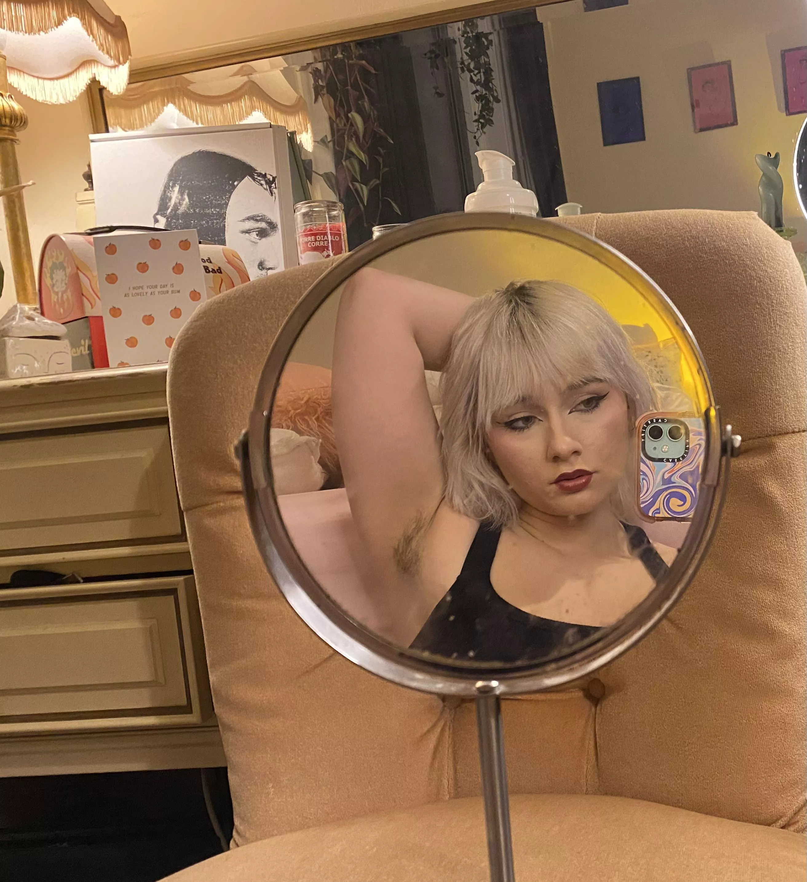 My hair kinda looks like a little flame here hehe 😇🔥