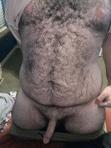 My hairy body will keep you warm. My hairy body will keep you warm.
