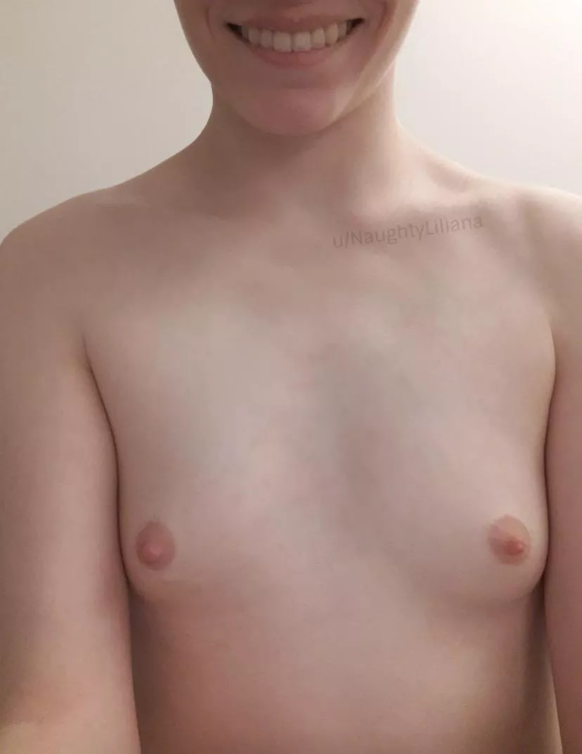 My lips are as pink as my nips, which do you want to kiss?
