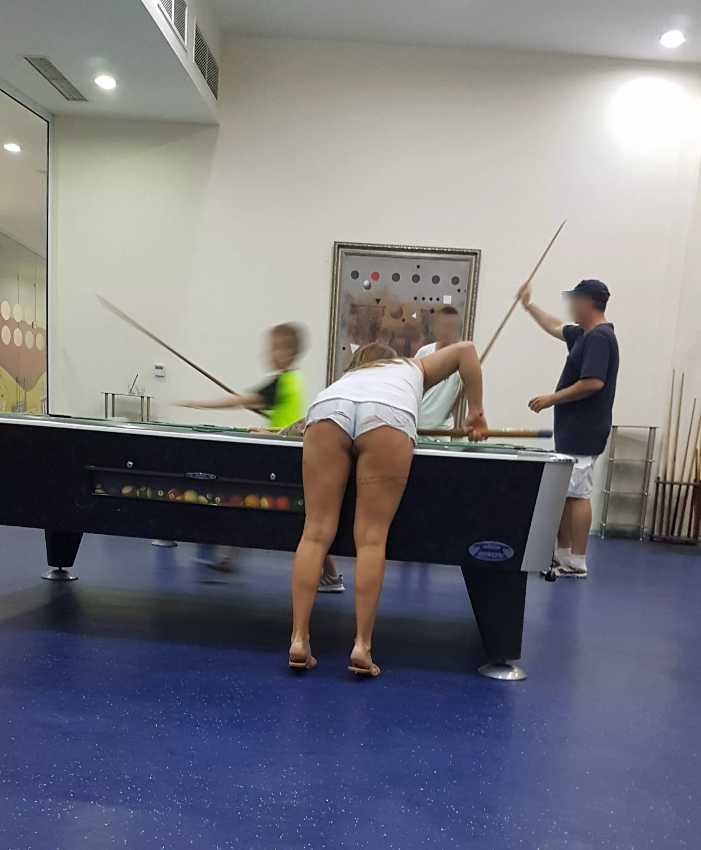 My little legs only just long enough to play pool. Do I need longer shorts?