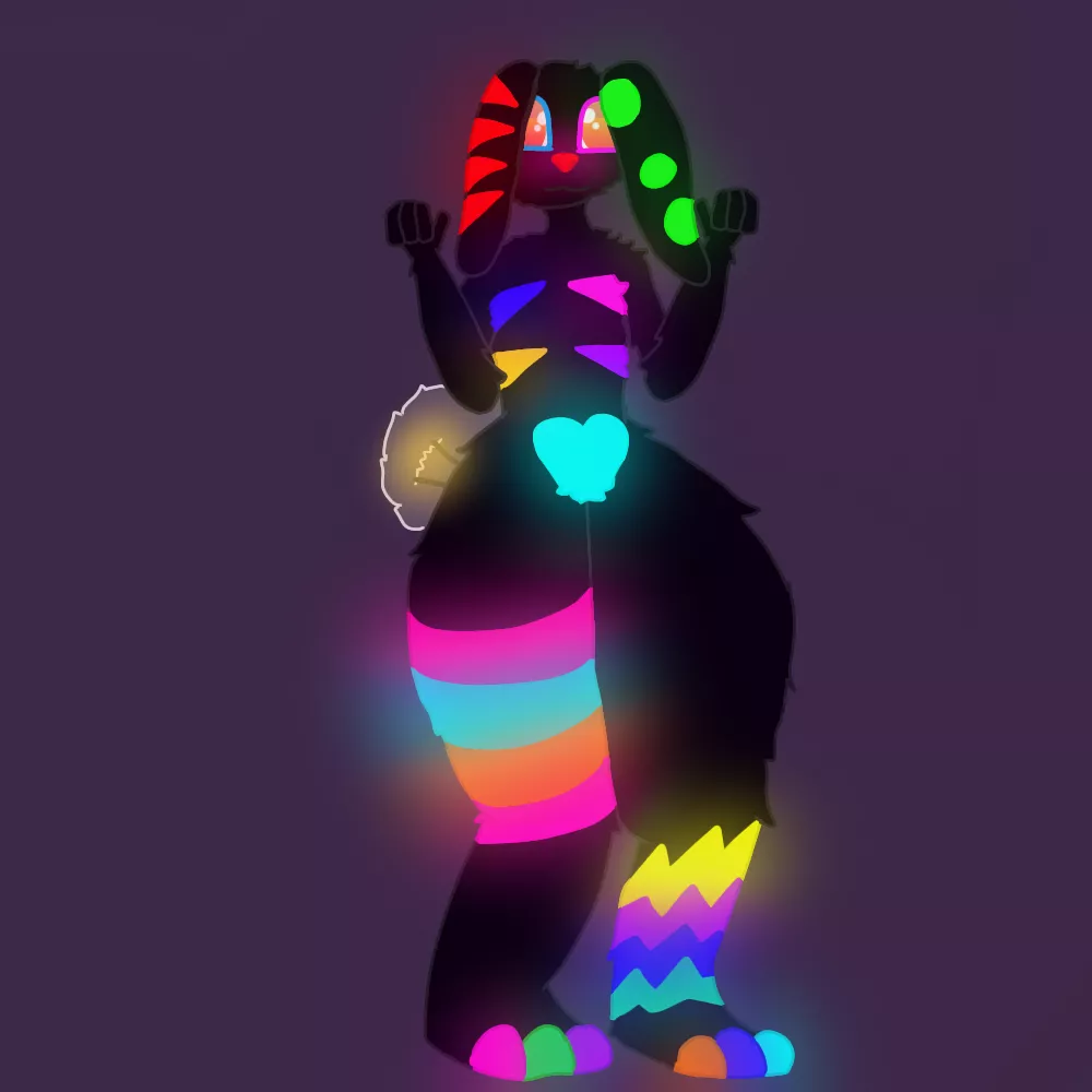 My little sister asked me to make a neon bunny so I hope u all like it :3