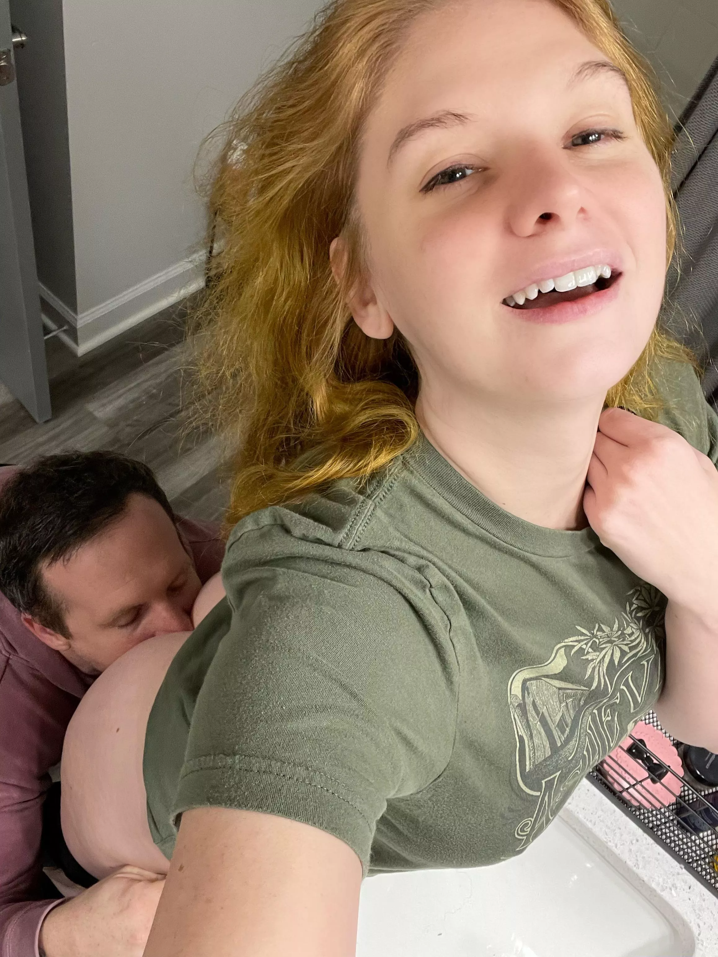 My little subby bf just couldn’t keep his face out of my ass while I was getting ready for bed tonight