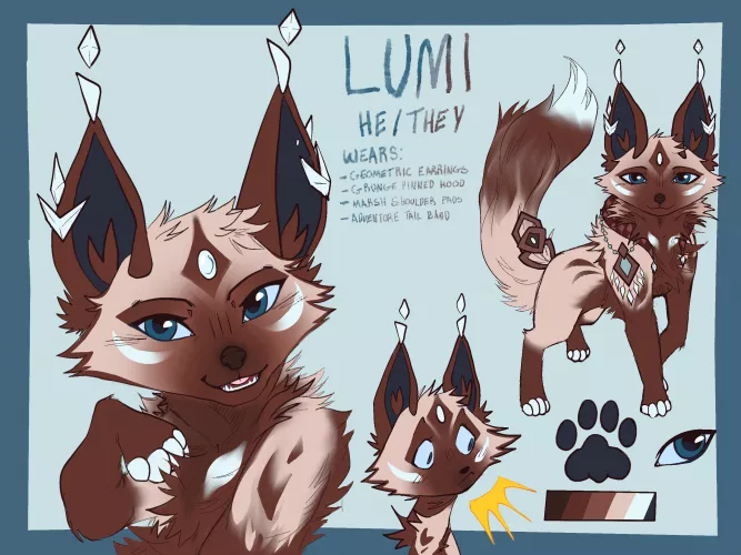 My main Kitsune from Feral! He's an adventurer and they're always getting into trouble! >:3