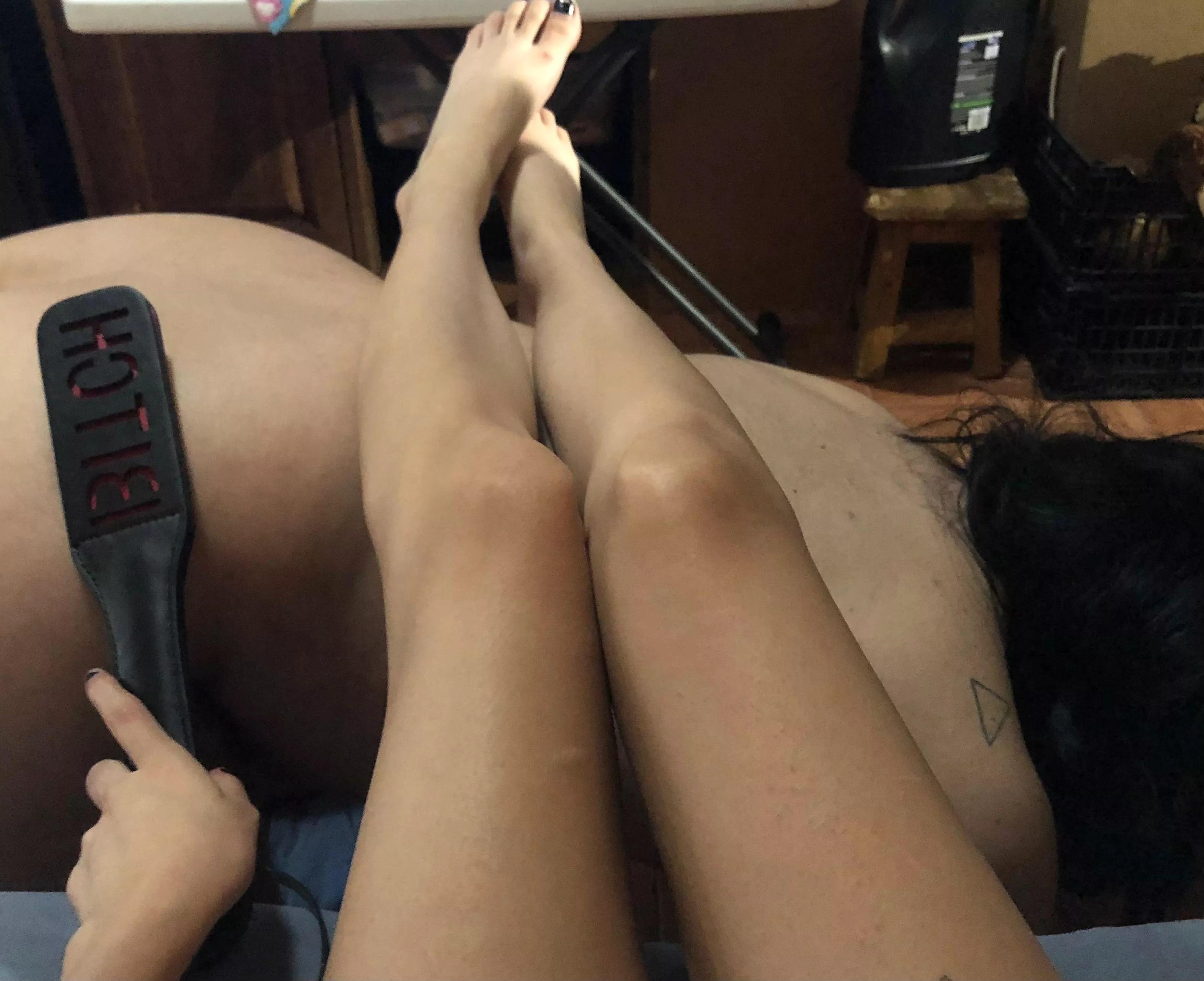 My mistress using me as a footstool.
