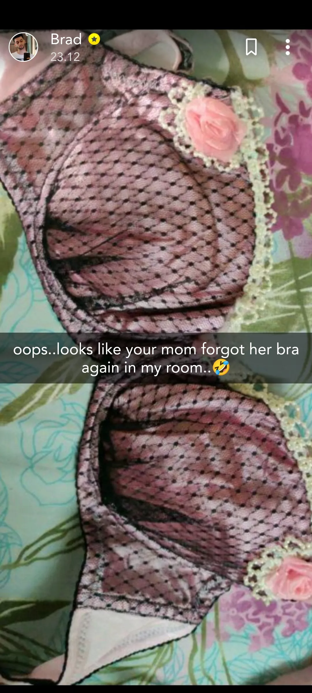 My mom is a respected married Indian lady 44 years old.. She recently visited me in USA and my roommates sent this.. Second time this week 🙈