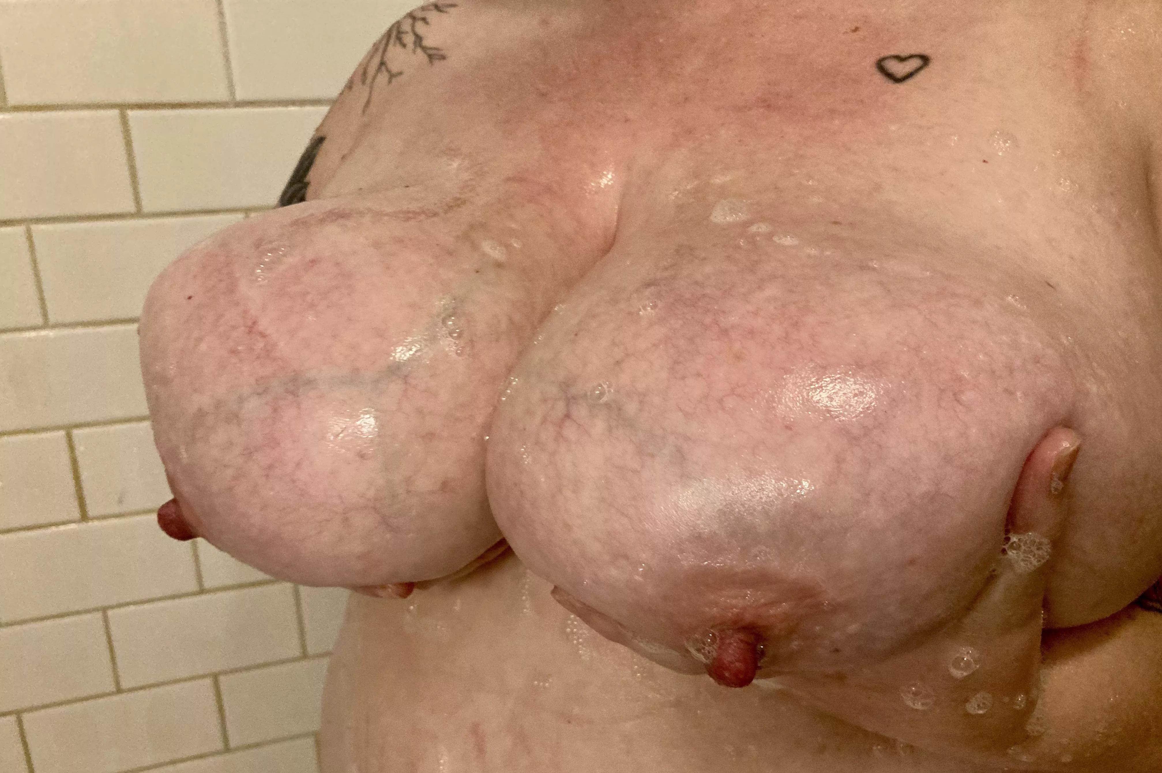 My nipples always get hard when I soap them up