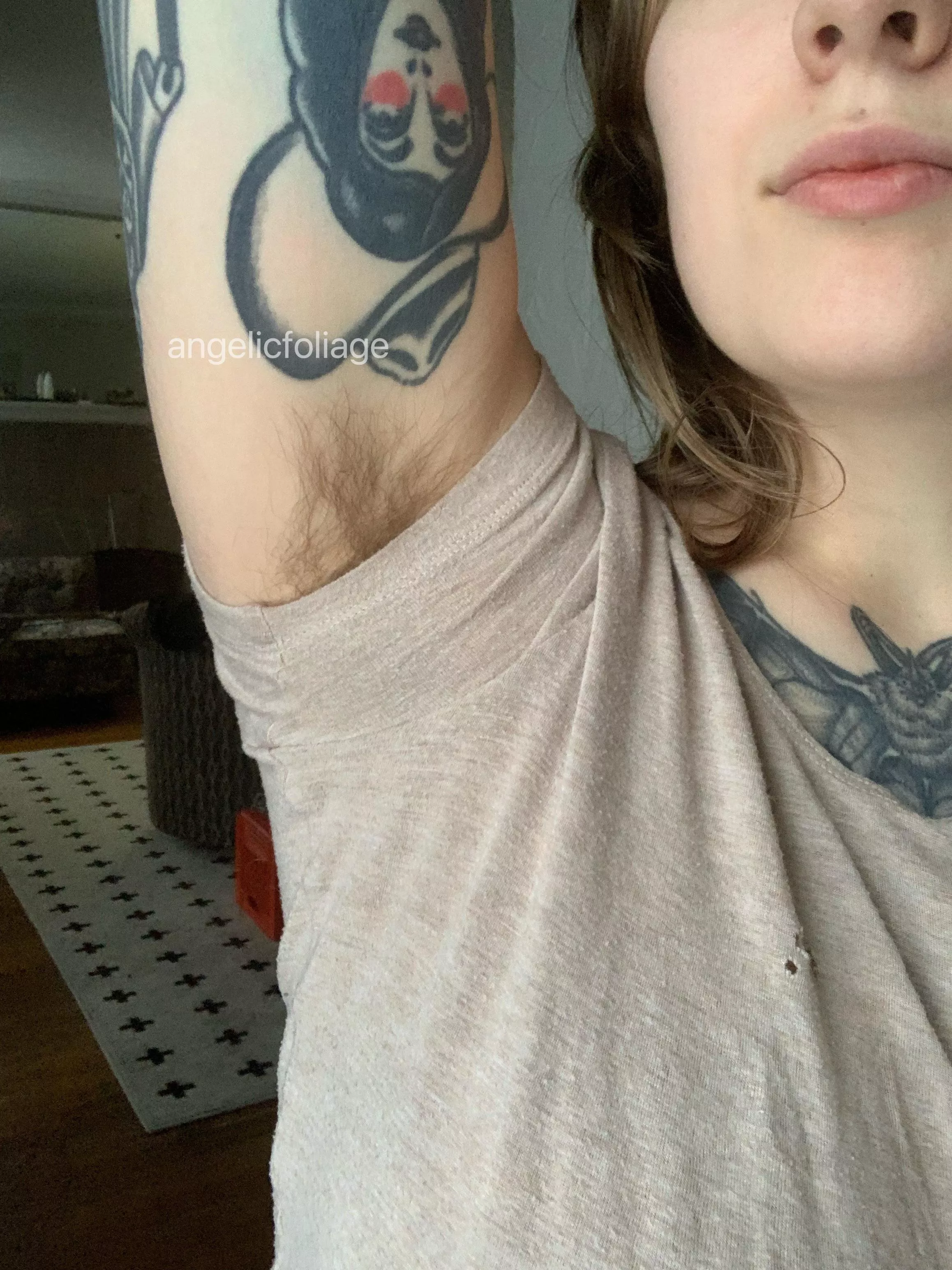 my pit hair peeking out at you ~ haven’t shaved in 10 years!