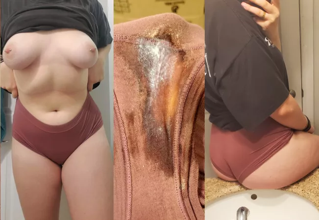my pussy has stained, bleached, and creamed this poor pantie to death๐
 just got home from my lectures and it smells so strongly of my cum l've gotta send it off soon, dm me or kik babbigiraffe to have it shipped tonight๐