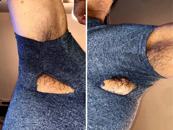 My ripe sweaty pits wrecking this shirt on both sides My ripe sweaty pits wrecking this shirt on both sides