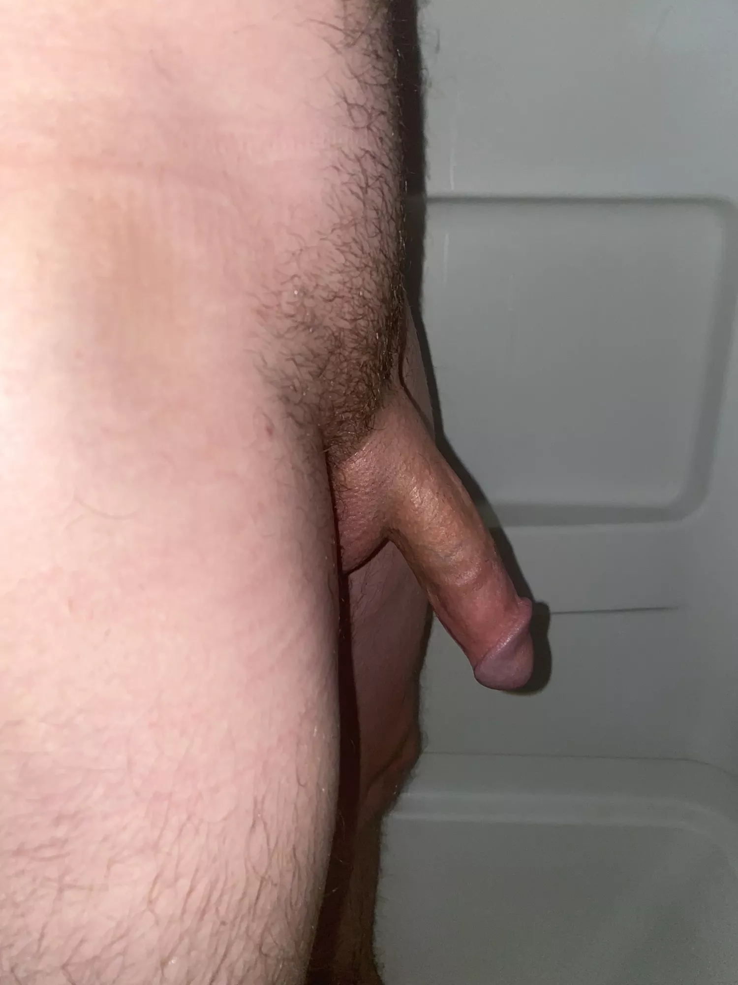 My semi hard cock in the shower My semi hard cock in the shower