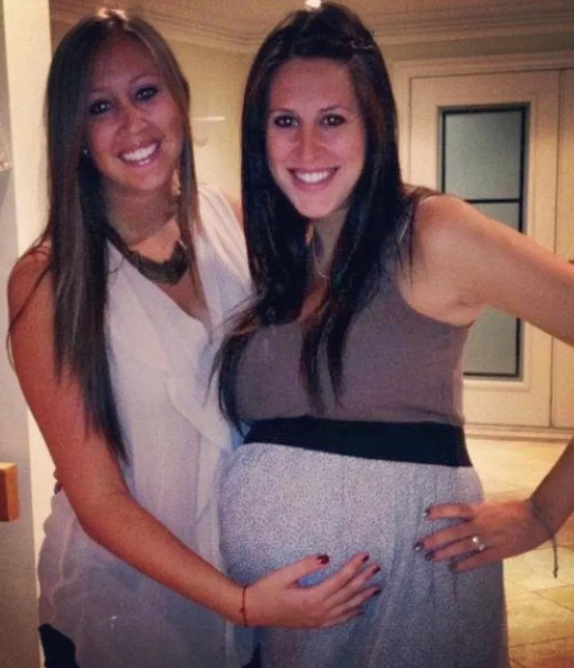 My sister holding my preggo belly My sister holding my preggo belly