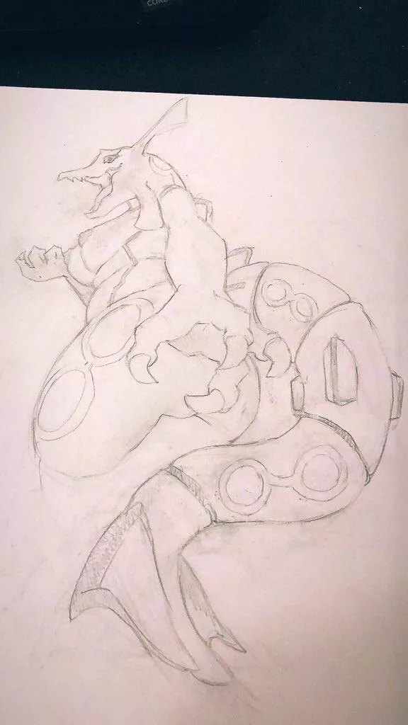 My sketch of a rayquaza girl My sketch of a rayquaza girl