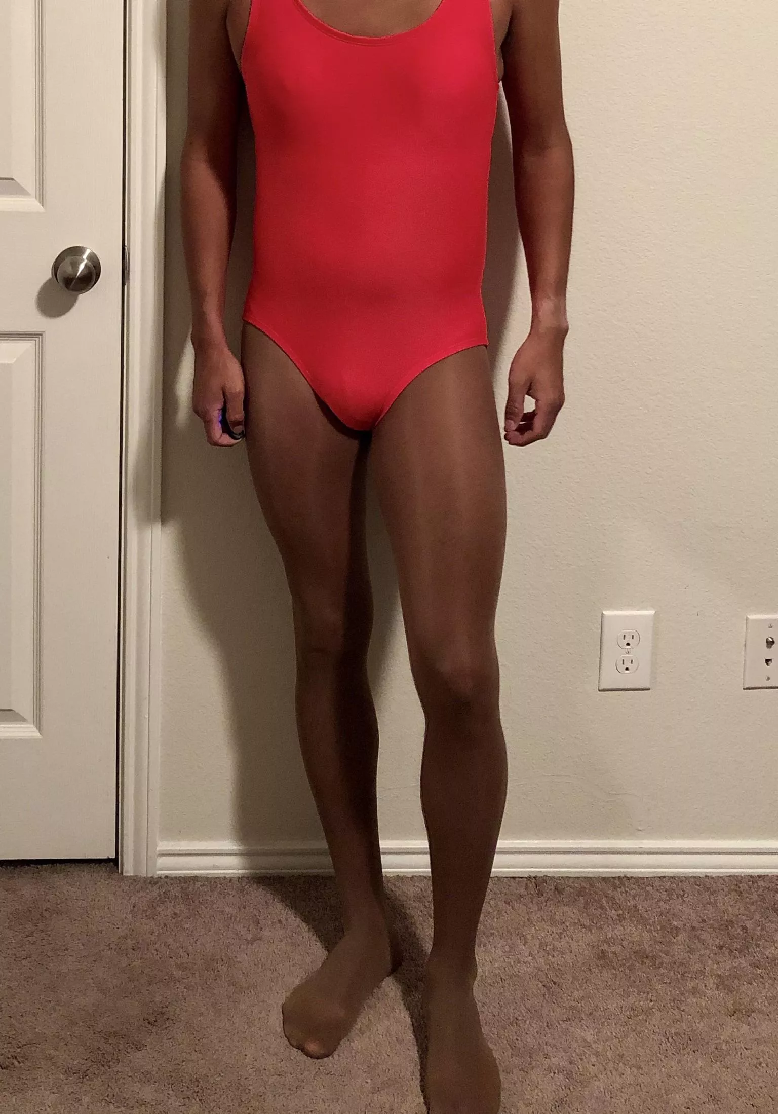 My spandex one piece with some stretchy workout tights :) My spandex one piece with some stretchy workout tights :)
