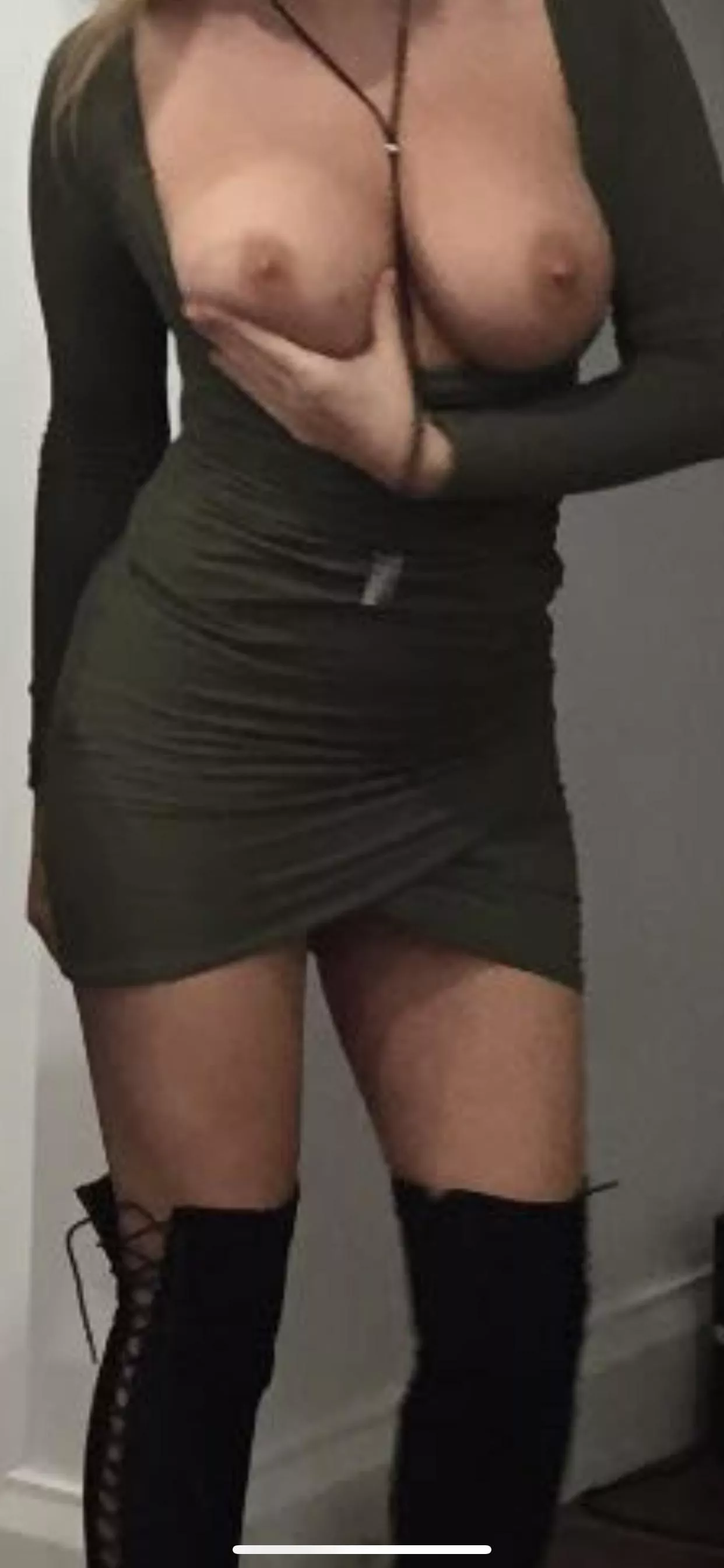 My tits are too big for this dress. Try kept popping out. Who cares? 🤷‍♀️