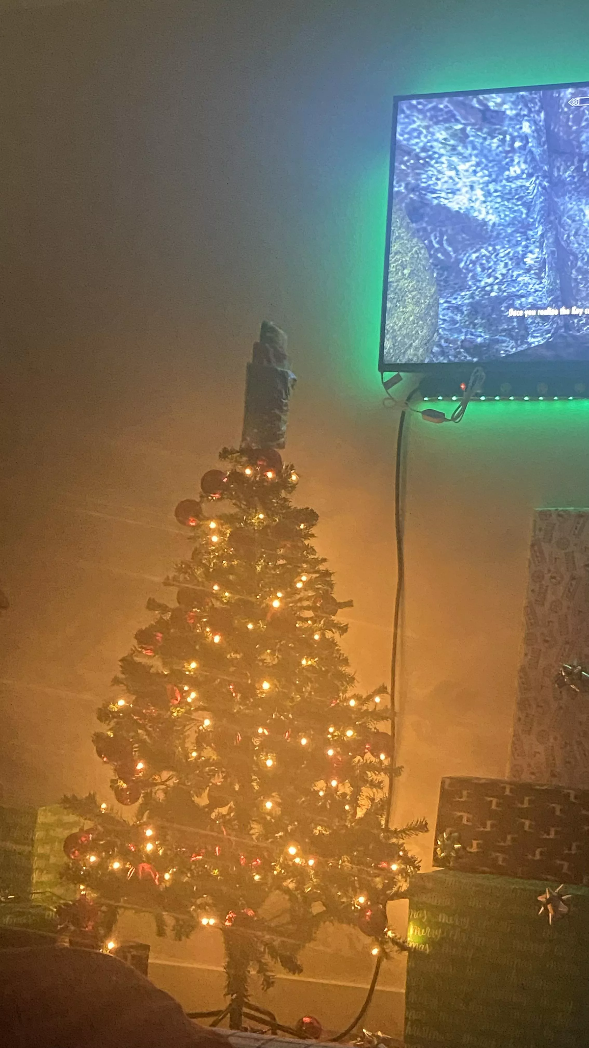 My wife and I couldn’t deicide what to put atop our “little” Christmas tree 🤔