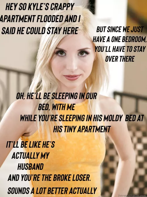 My wife made me swap with her boyfriend, hope it doesn’t last too long…