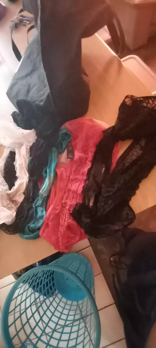 My wife's panties on laundry day