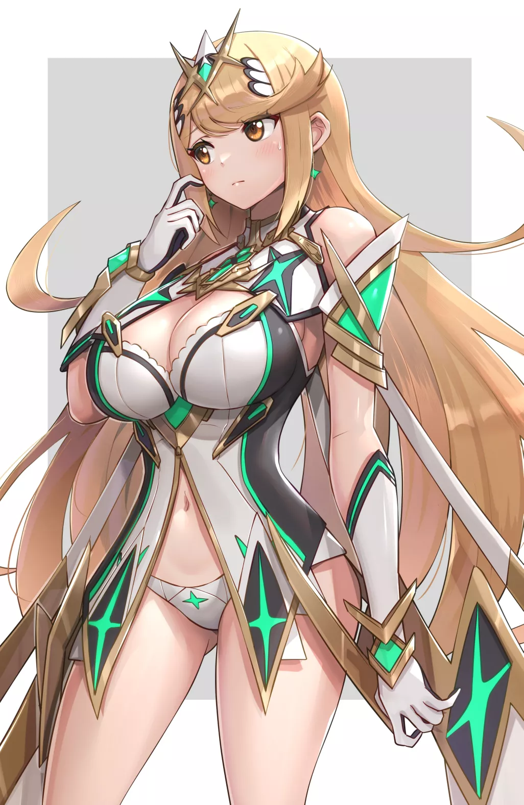 Mythra - no pantyhose makes a big change to her regular outfit (gonzarez) [Xenoblade]
