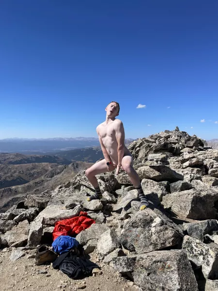 Naked at 14,000 feet