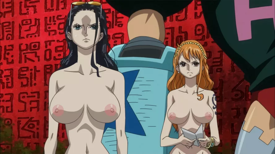 Nami and Robin naked (nude filter). 