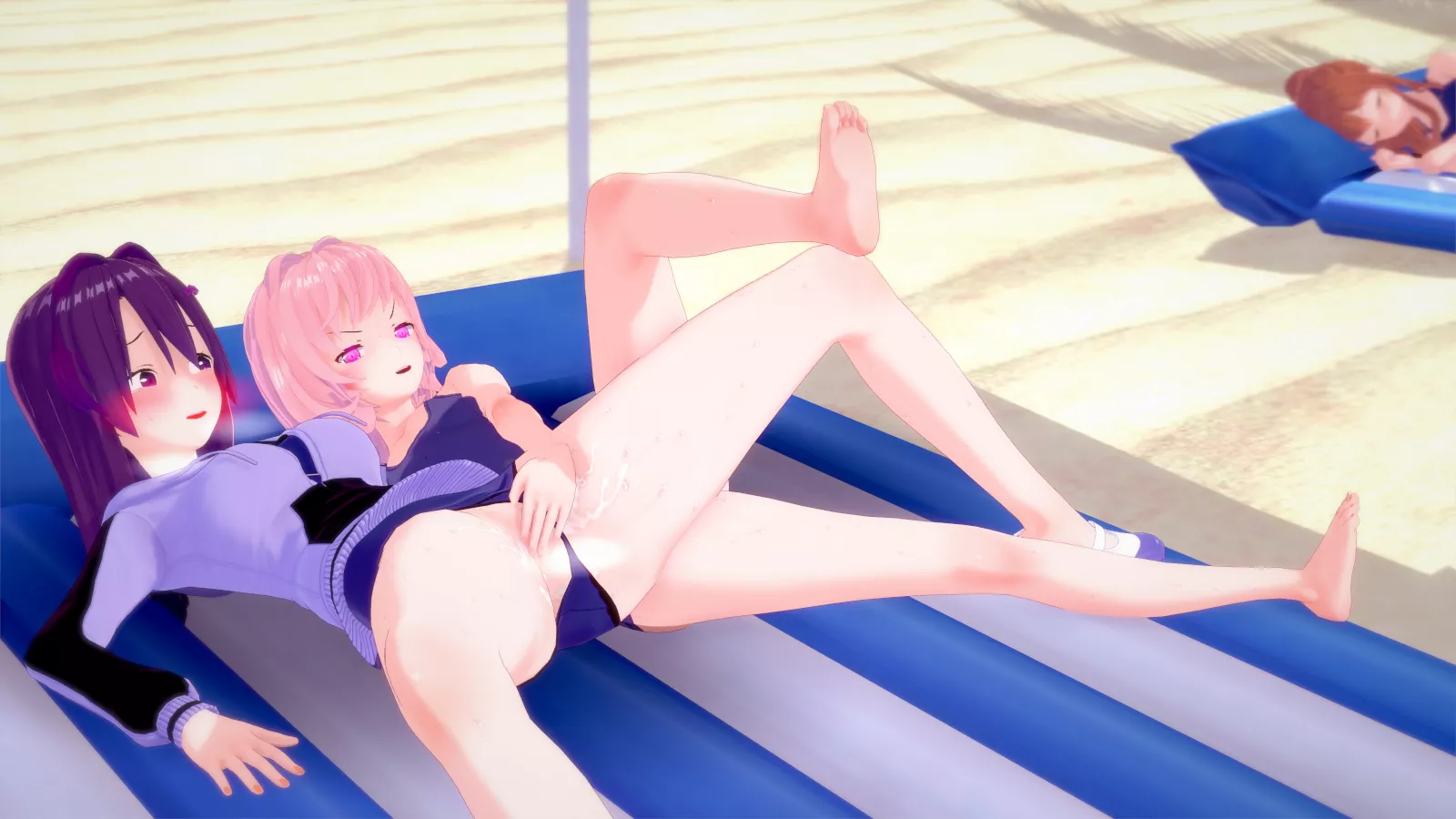 Natsuki showing Yuri a good time at the beach [OC]