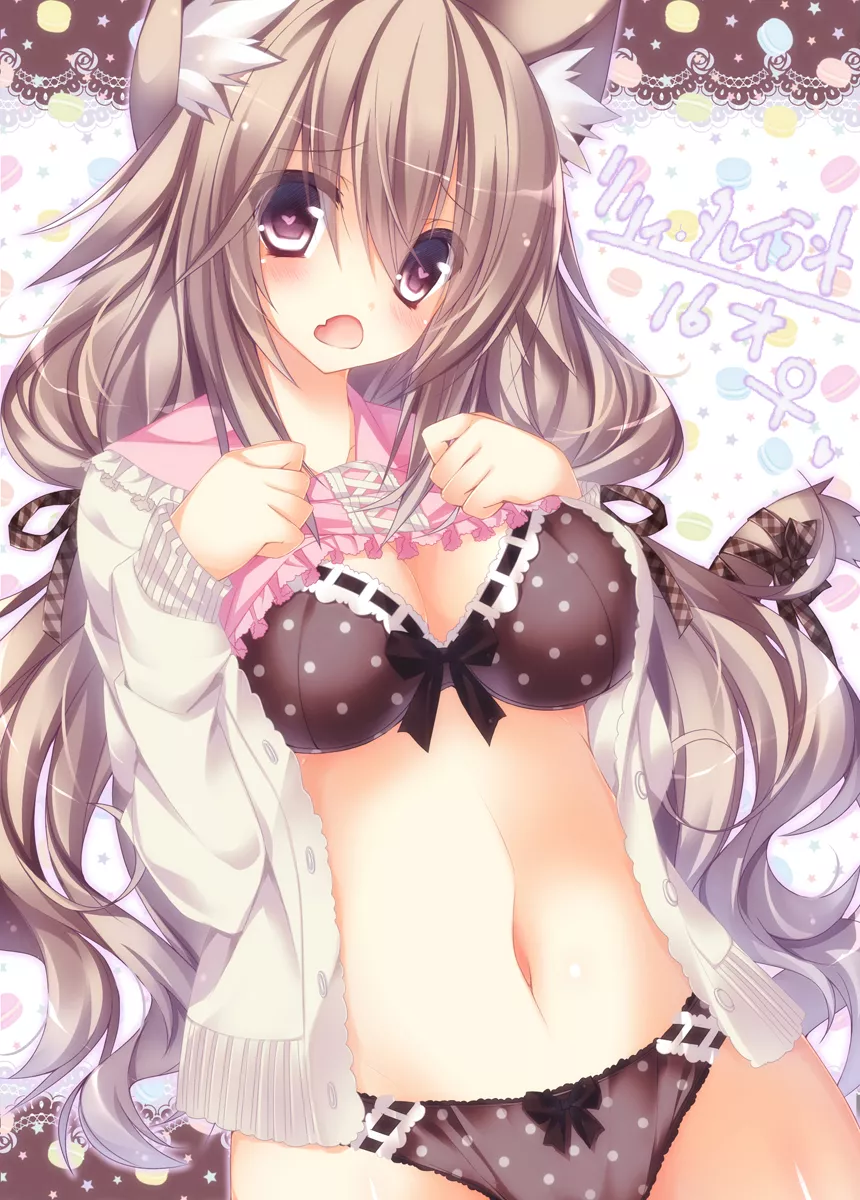 Neko in lingeri. Neko in lingeri.