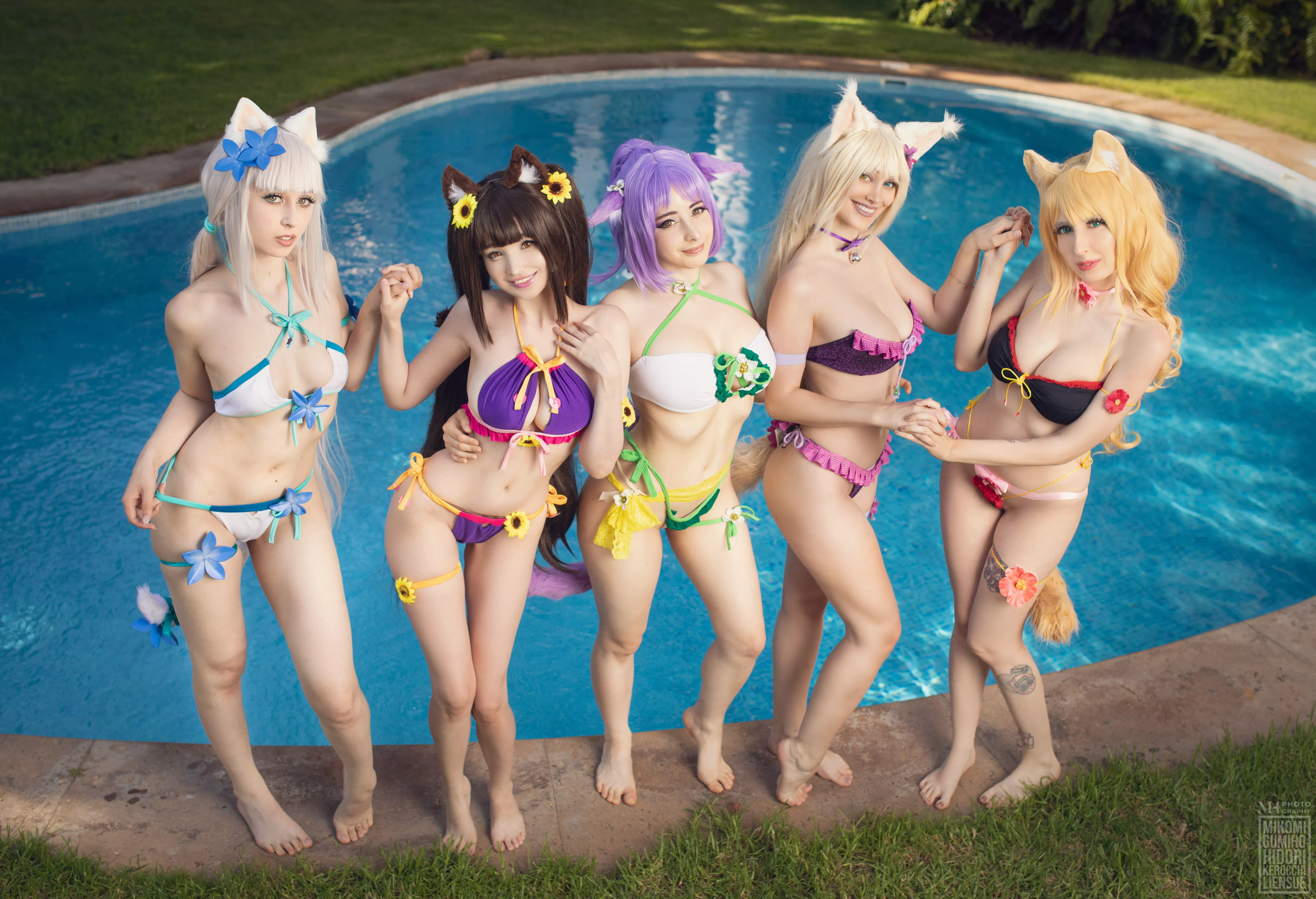 Nekopara bikini group by Gumiho, Mikomi Hokina, Kerocchi, LienSue and Hidori Rose
