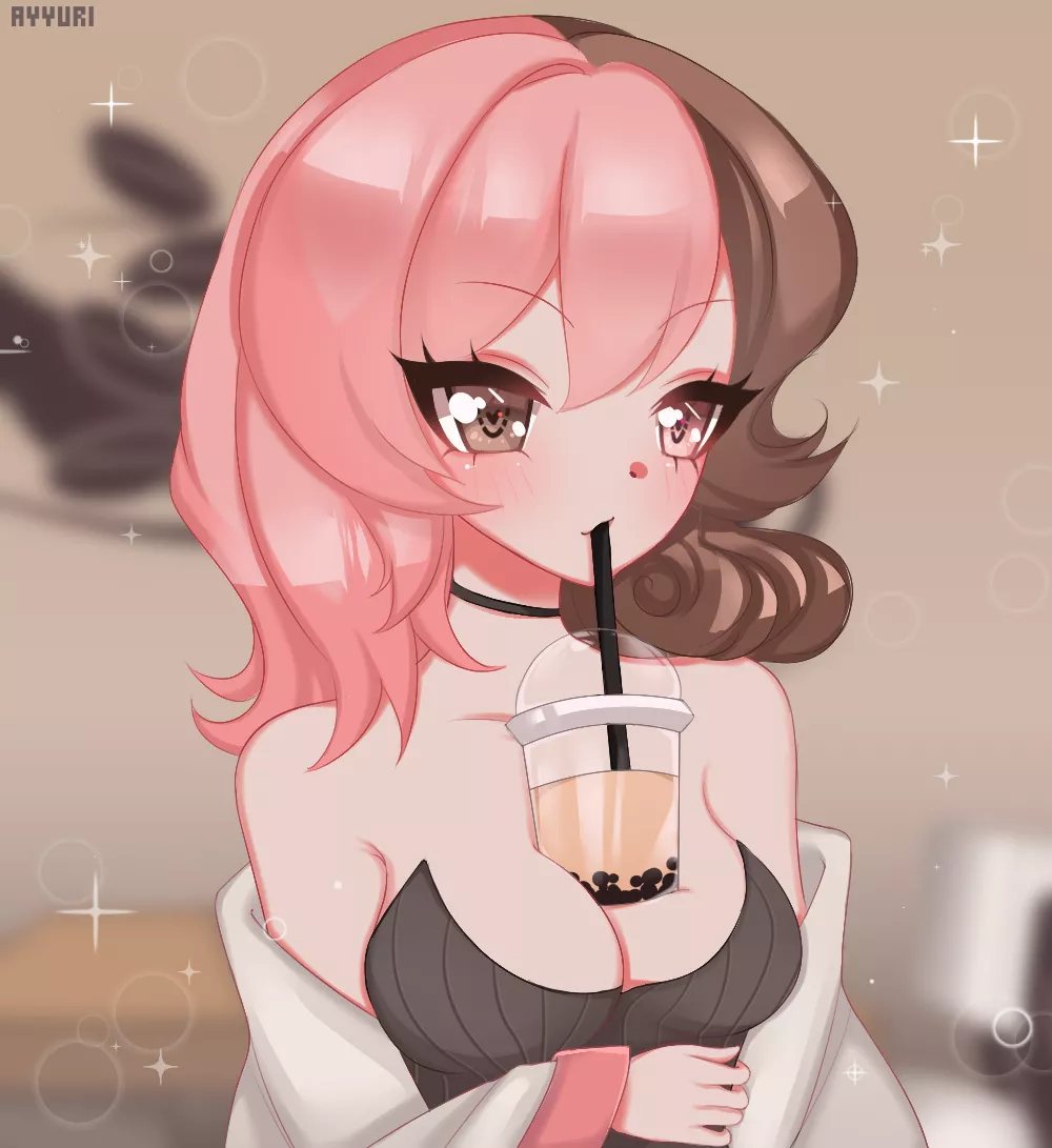 Neo doing the bubble tea challenge (ayyuritwich) [rwby]
