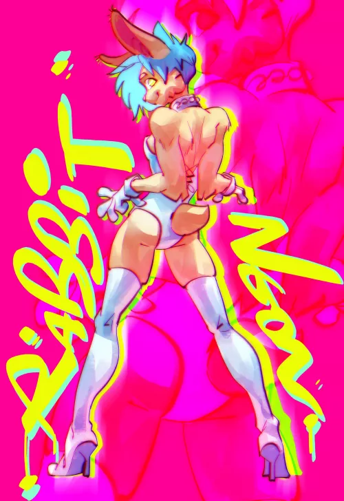 Neon rabbit! Finished client commission for this amazing oc. My commissions are open starting from $50.