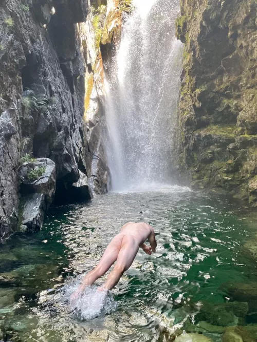 Never a bad time for a naked swim under a waterfall M41 - who wants to join me?? Never a bad time for a naked swim under a waterfall M41 - who wants to join me??