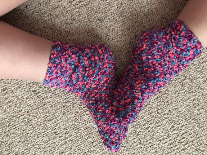 New pink fuzzy socks 😘 (F)