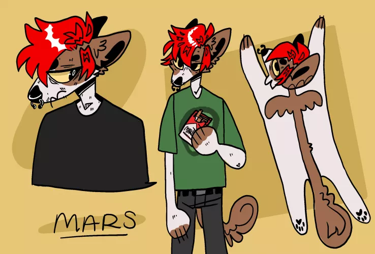 new ref sheet for my fursona (oc, twitter is orbs555)
