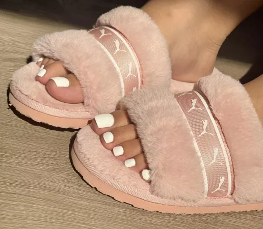 New slides and a fresh pedicure New slides and a fresh pedicure