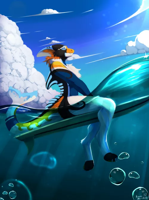 Newest art piece I received of my manokit Kaimana. This art was done by the wonderful Karasu Art 🥺 I've never been more in love with an art piece its freaking beautiful 😍