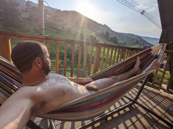 Nice evening for a lay in the hammock Nice evening for a lay in the hammock