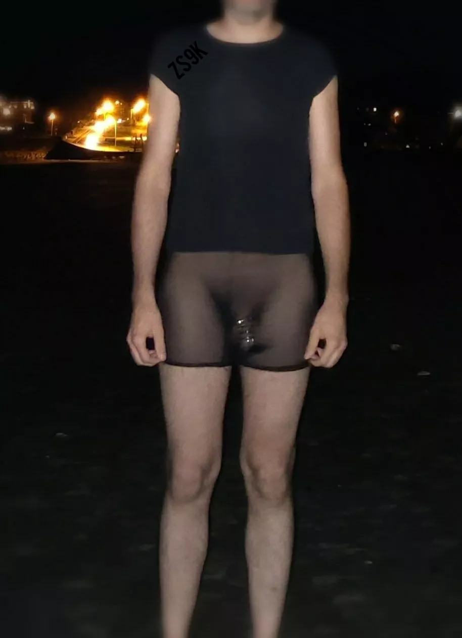 Nighttime walk on the beach. Nighttime walk on the beach.