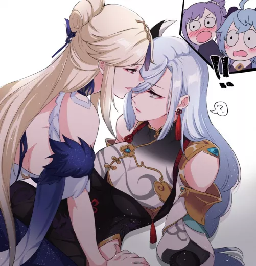 Ningguang adding Shenhe to her collection (@ne_go_m) [Genshin Impact]