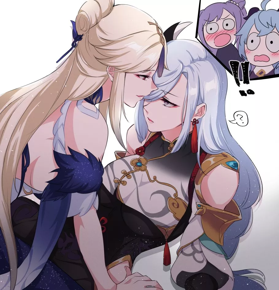 Ningguang adding Shenhe to her collection (@ne_go_m) [Genshin Impact]