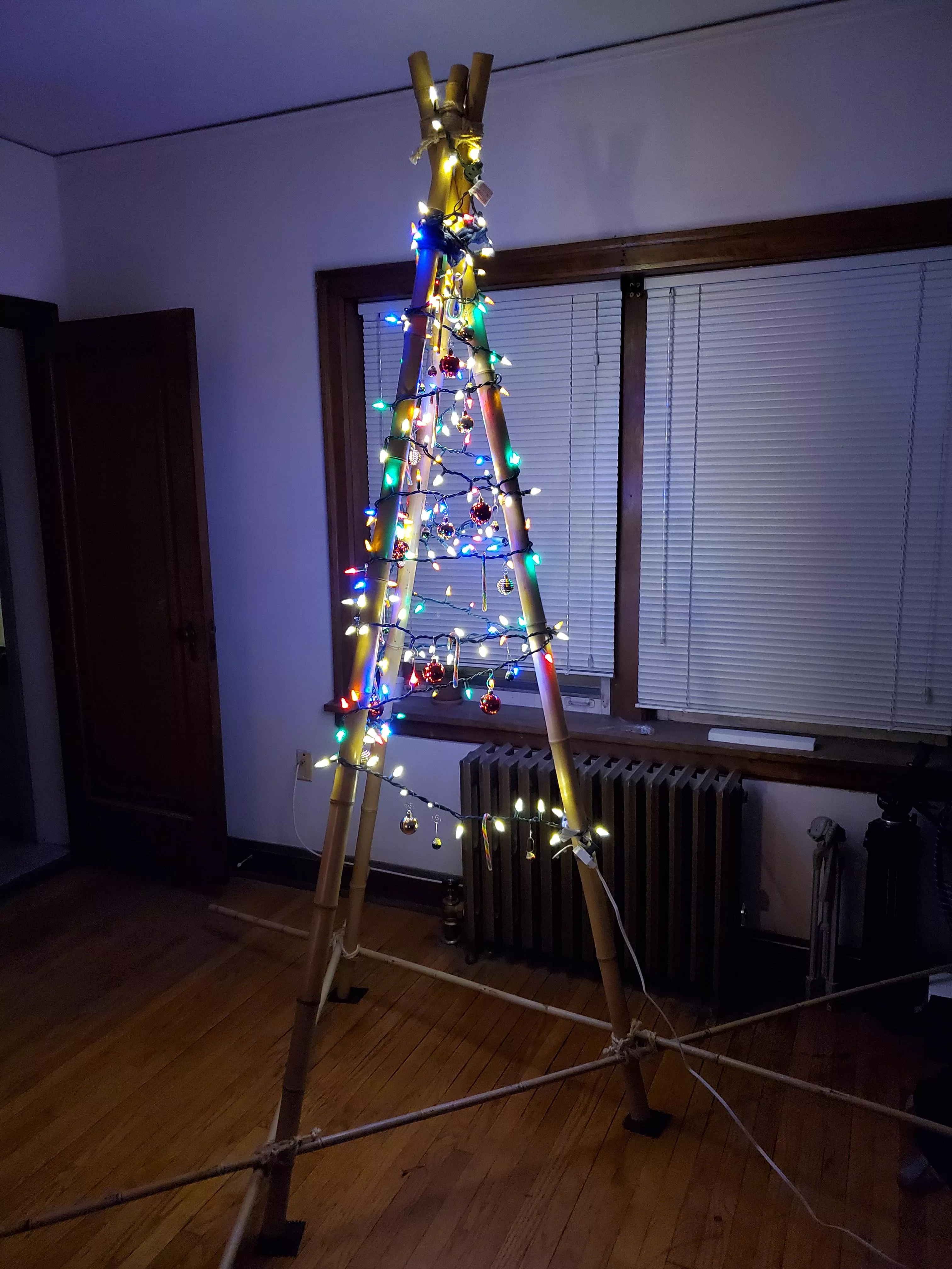 No Christmas tree, but my bondage tripod can pull double duty! No Christmas tree, but my bondage tripod can pull double duty!