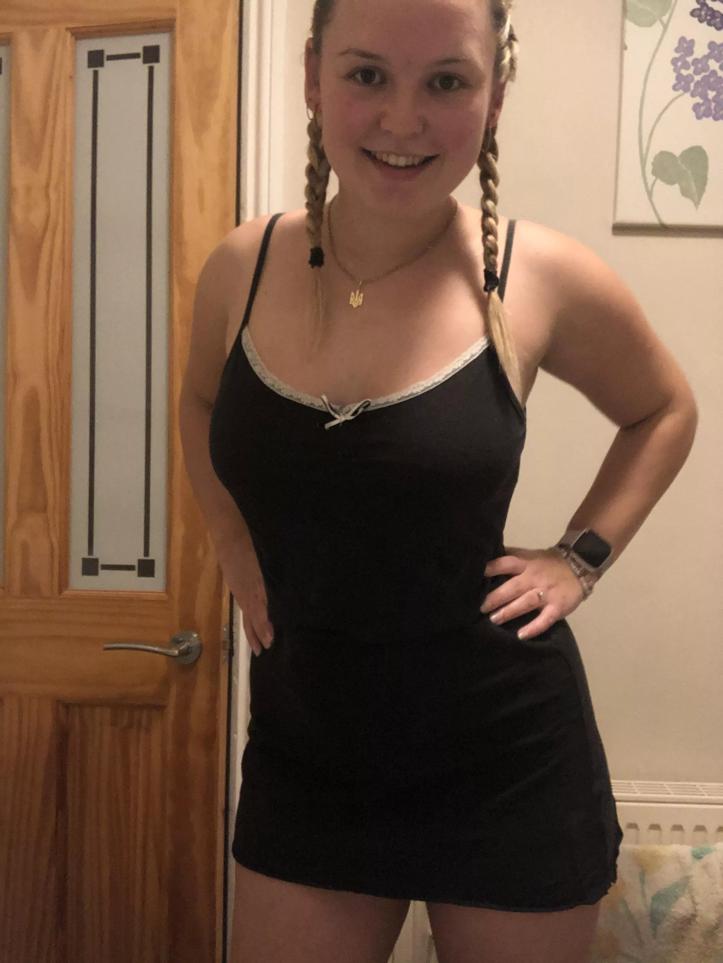 No knickers or bra on ;) No knickers or bra on ;)